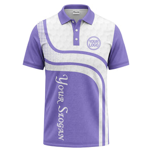 wave hexagon graphic golf polo shirt with custom logo