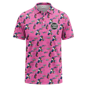 bald eagles golf bags fireworks patriotic polo shirt for men