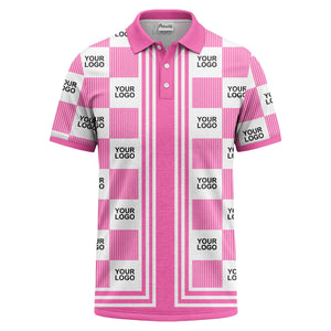 barcode graphic custom logo black white polo shirt for men