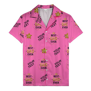 best dad ever gold crown circle repeat pattern hawaiian shirt for men