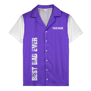 best dad ever vertical name personalized black graphic hawaiian shirt for men