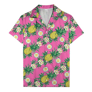 black pineapple & plumeria photographic all over hawaiian shirt