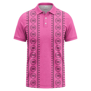black white fish symbol repeat pattern golf polo shirt