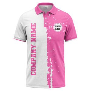 black white paint splatter custom logo corporate polo shirt