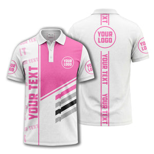 bold geometric stripes & custom text placeholder modern polo shirt