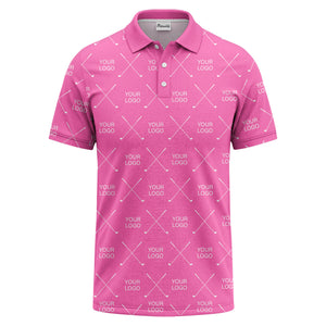 crossed golf clubs & logo repeat graphic polo shirt for men