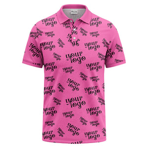 custom logo repeat typography minimalist polo shirt