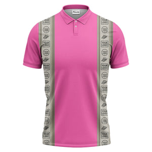 custom logo vertical stripe polo shirt for men - professional branding