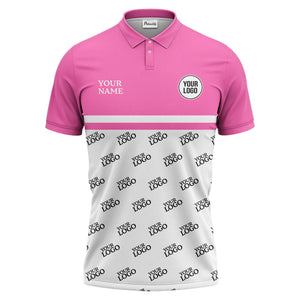 custom logos repeat monochrome black white corporate polo shirt