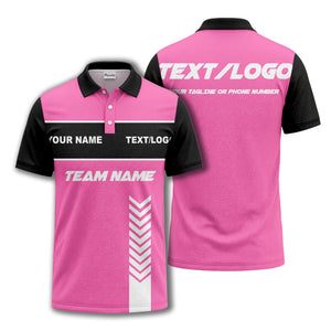 customizable team name chevron stripe polo shirt for men