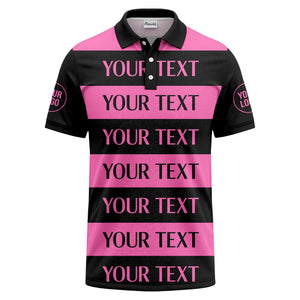 customizable text on bold horizontal stripes polo shirt