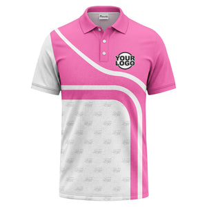 diagonal black-white custom logo stripe polo shirt for golf