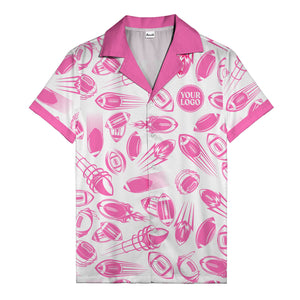 dynamic footballs & speed lines black white graphic hawaiian shirt for men