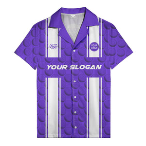 golf ball & white stripe repeat hawaiian shirt for golfers