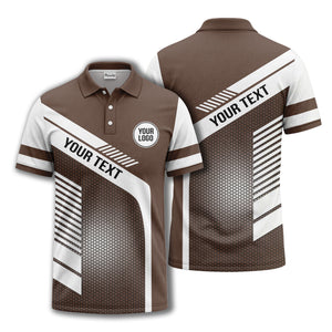 hexagon diagonal stripe geometric custom logo modern polo shirt