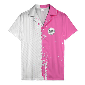 ink splattered abstract lines monochrome hawaiian shirt