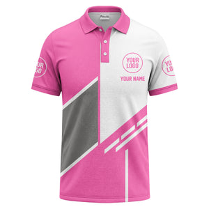 modern diagonal stripe custom logo men's golf polo shirt