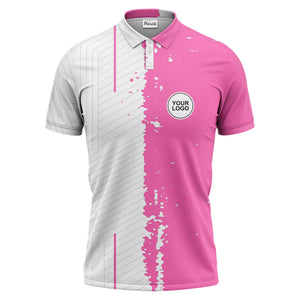 monochrome abstract lines & splatter paint art polo shirt for men