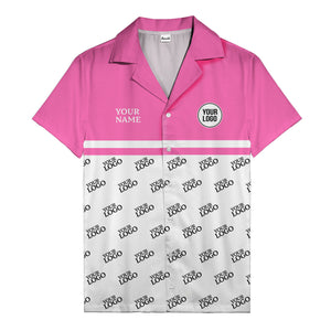 monochrome custom logo repeat hawaiian shirt for men