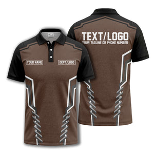 monochrome geometric lines custom name logo polo shirt for departments