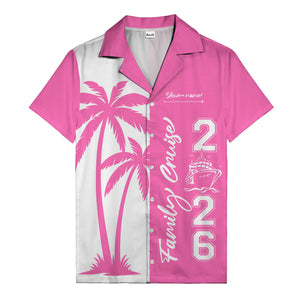 palm tree cruise ship family vacation graphic hawaiian shirt