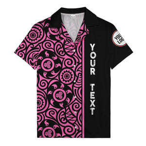 polynesian tribal swirls black white circular motifs hawaiian shirt for men