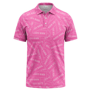 repeat your logo on black ground custom polo shirt
