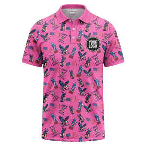 statue of liberty eagles golf clubs polo shirt