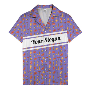 steak sausage burger cartoon grill repeat hawaiian shirt