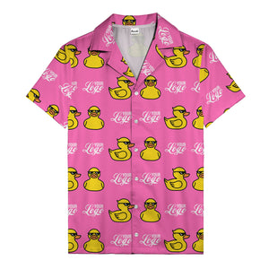 sunglassed rubber ducky parade custom logo hawaiian shirt