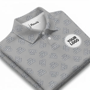 custom logo monogram all over print polo shirt for business & corporate events