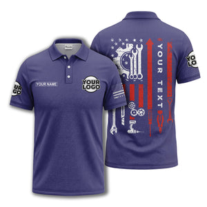 american flag stars & stripes patriotic custom logo polo shirt