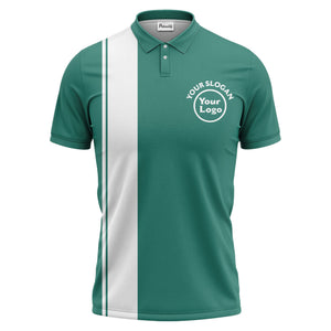 bold black white vertical stripe custom logo golf country club polo shirt