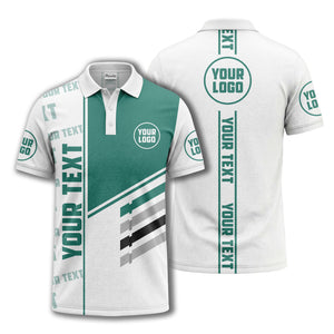 bold geometric stripes & custom text placeholder modern polo shirt