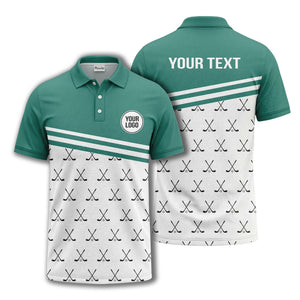 crossed golf clubs & balls repeat pattern polo shirt for men
