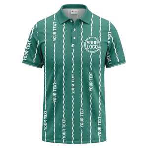 custom logo circle & wavy lines personalized polo shirt