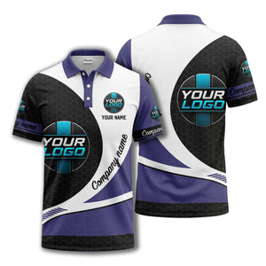 custom logo hexagon diagonal stripes polo shirt for men