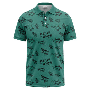 custom logo repeat typography minimalist polo shirt