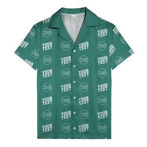 custom logo & text repeat pattern personalized hawaiian shirt