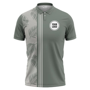 tropical palm leaves polo shirt hawaiian shirt