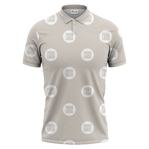 custom logo repeating polo shirt hawaiian shirt