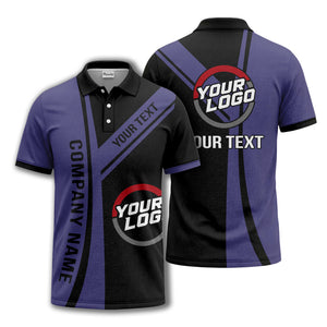 customizable company logo diagonal stripe polo shirt for corporate teams