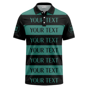 customizable text on bold horizontal stripes polo shirt