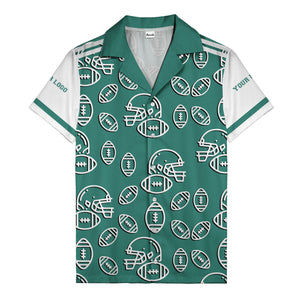 football helmets & balls repeat hawaiian shirt for men