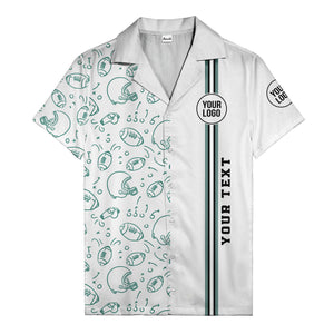 football helmets play diagrams cartoon sports hawaiian shirt for men