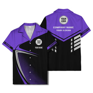 golf club silhouette & dot geometric hawaiian shirt for men