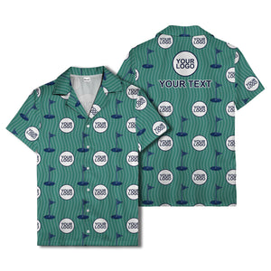 golf flag & custom logo repeat hawaiian shirt for men