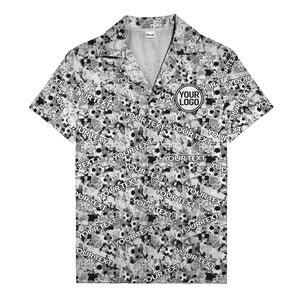 hexagon dot repeating custom text abstract geometric hawaiian shirt