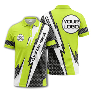 lightning bolt hexagon geometric polo shirt for modern golf