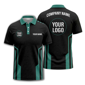 modern black white geometric stripes custom logo polo shirt